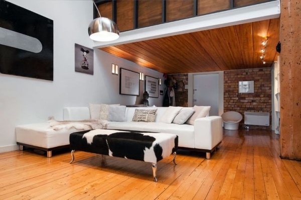 Kohudsmöbler soffbord-vardagsrum soffset vit-minimalistisk golvträ