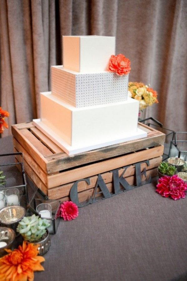 Bröllopstårta -ovanlig- låda -form -bur