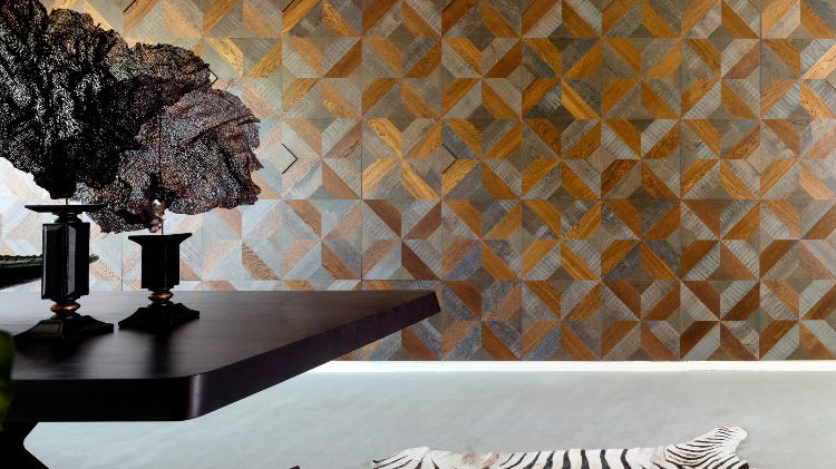 geometriska väggplattor som lägger extraordinär design väggdesign mönster former mönstrade väggbeklädnad hakwood