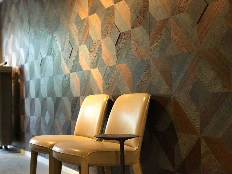 geometriska väggplattor om extraordinär design väggdesign mönster former mönstrade väggbeklädnad hakwood designer