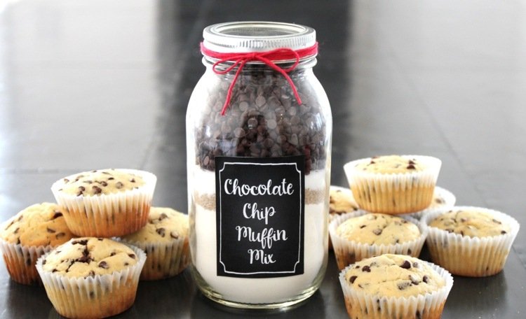 gåvor i ett glas muffins-baka-baka-mix-choklad