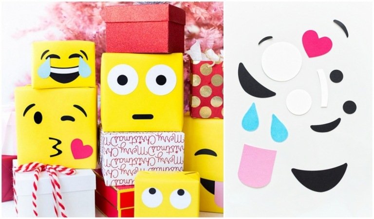 Presentförpackning rolig Emojii presentförpackning DIY instruktioner