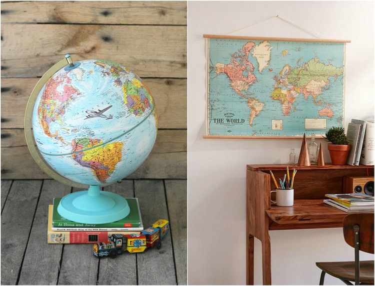 gåvor-skolgång-barnrum-klot-världskarta-vägg-tillbaka till skolan