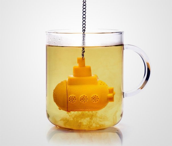 gåva idé cool te ägg design gul ubåt