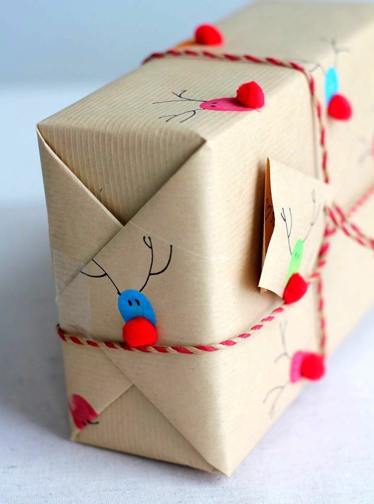 presentförpackning tinker jul idé renar dunkande näsor
