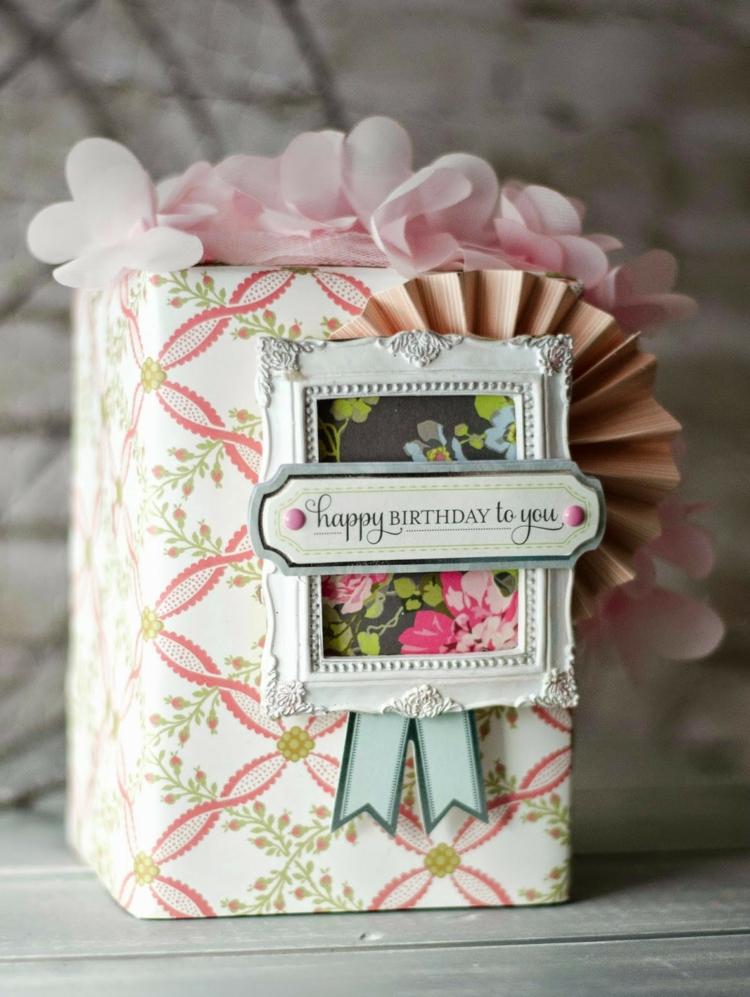 presentförpackning tinker bildramar vintage stil rosa blommor