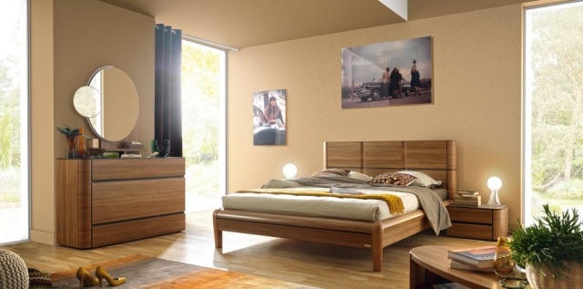 modernt-sovrum-möbler-set-naturlig trä-säng ram-byrå-gautier