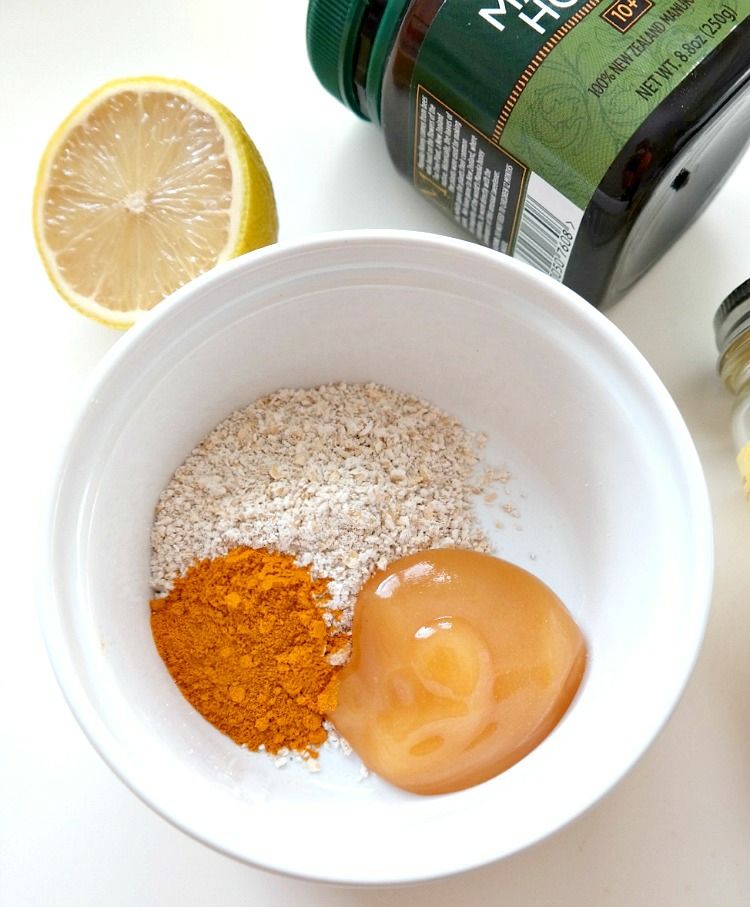 Gör din egen ansiktsmask med gurkmeja havregryn honung citron