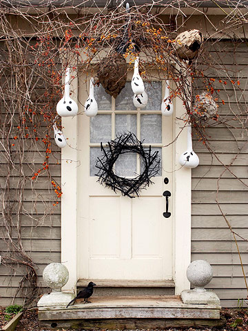 halloween hus dekorera pinnar spökflaska kalebasser