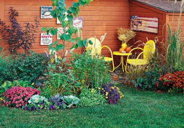 frodig plantering trädgård design