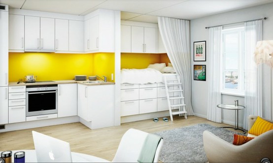 intressant-inbäddad-säng-ett-rum-lägenhet