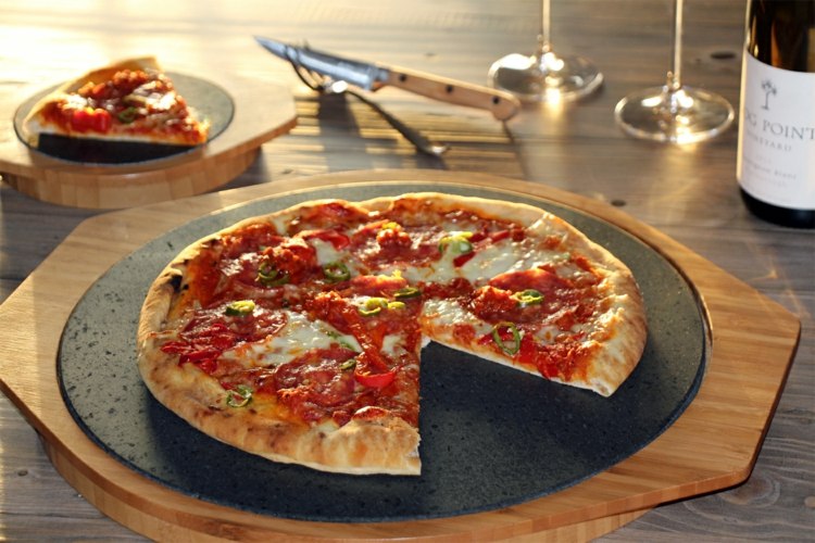 Hälsosam pizza lavastenen tallrik idéer läckra