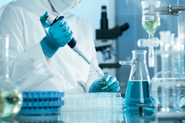 Forskare undersöker prover och friska tarmbakterier i laboratoriet