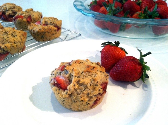 Hälsosam kostrecept-bantning-chia-jordgubbe-muffins