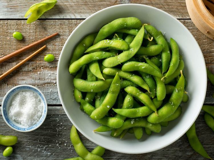Proteinrikt mellanmål för diabetiker Edamame med havssalt