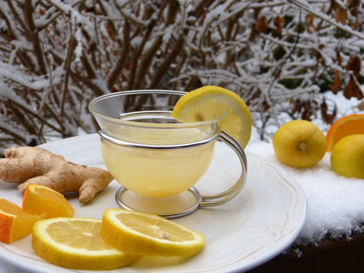 Ingefära te citron vinter mot kall bronkit