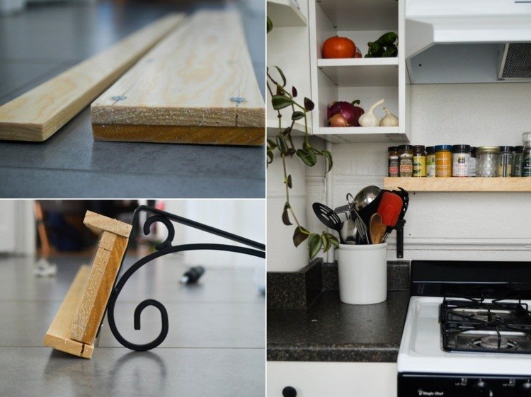 Kryddställ DIY med smidesjärnskonsol för stänkskydd