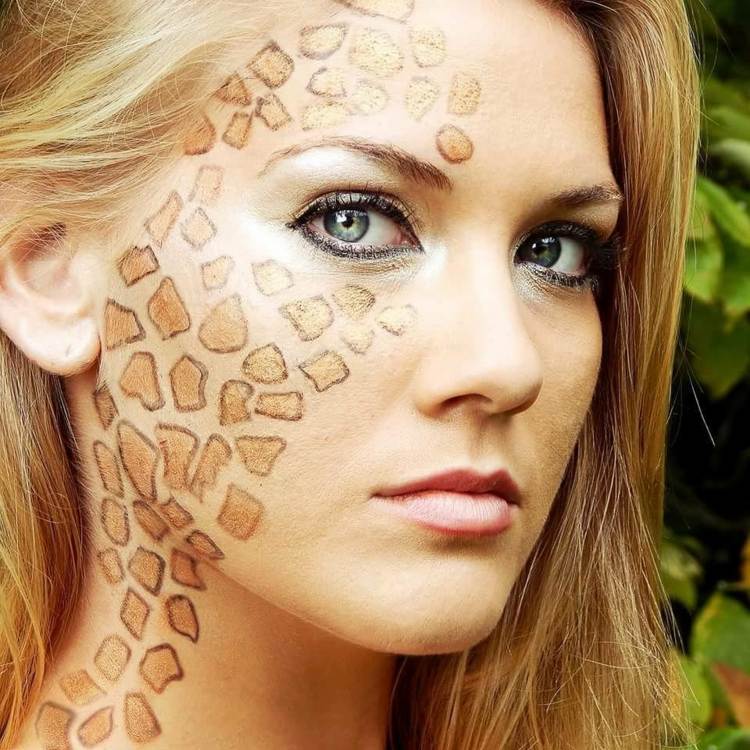ansikte giraff make-up karneval kvinna