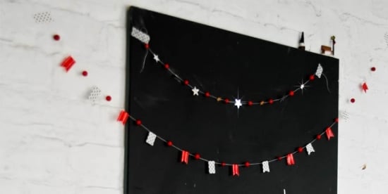 Snabba billiga dekorationsidéer-röda och vita julkransklistermärken
