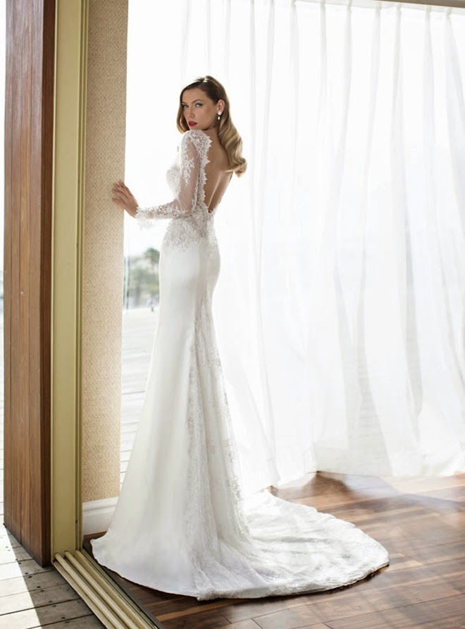 Julie-Vino-bröllopsklänningar-modern-ärm-tåg-bröllop-mode-2015
