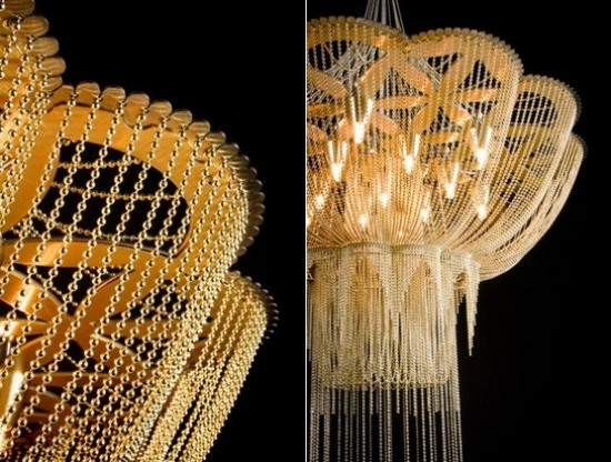 Ljuskrona guldpläterad bollkedja Willowlamp anpassad design