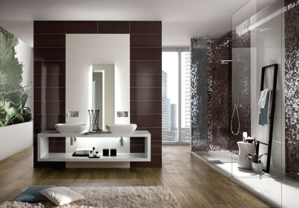 moderna väggplattor novabell mosaikglas duschkabin