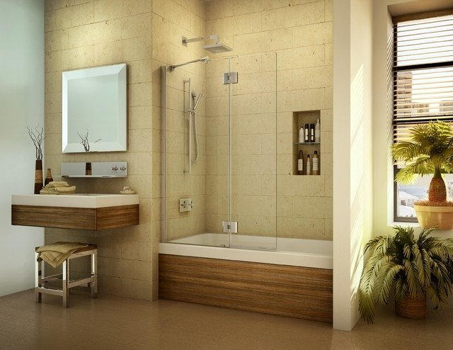 Dusch-vägg-med-bad-glas-dusch-skåp