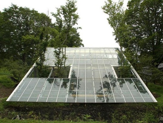 Glas växthus bygga Japan Nagano kamouflage hus
