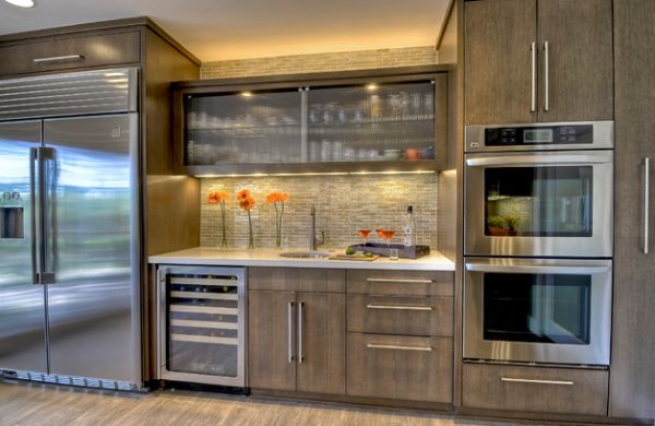 Köksväggskåp frostat glasidéer-moderna köksskåp