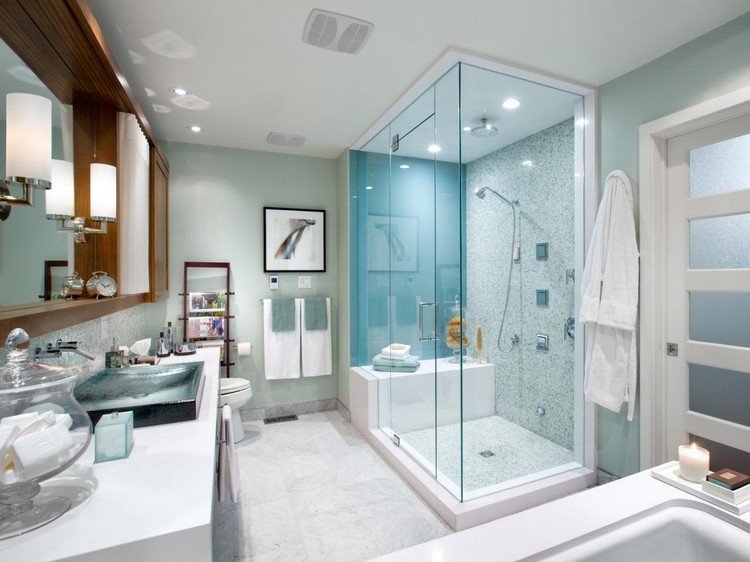 glas-istället-för-kakel-badrum-dusch bakvägg-blå-mosaik-kakel-kombination