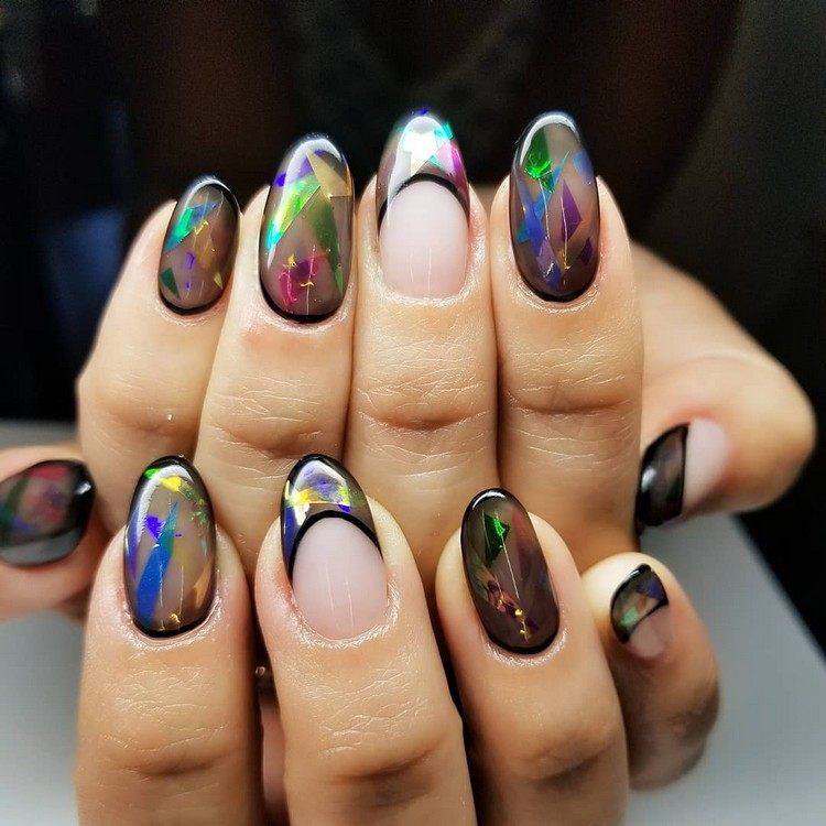 Höstnaglar 2020 Nail Design Idéer i svart glas naglar trend