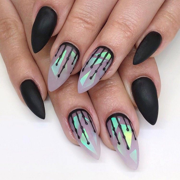 Black Matt Nail Design Glass Nails Nail Trend Höst 2020