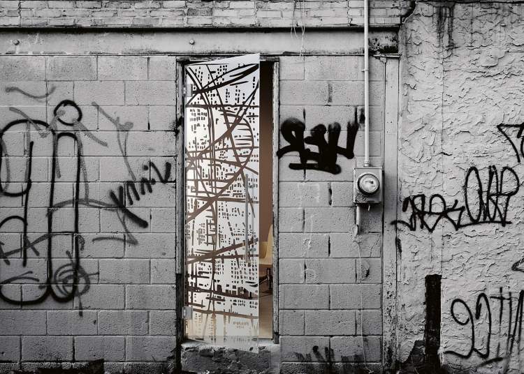 glasdörr-inredning-dekoration-graffiti-motiv-Electra
