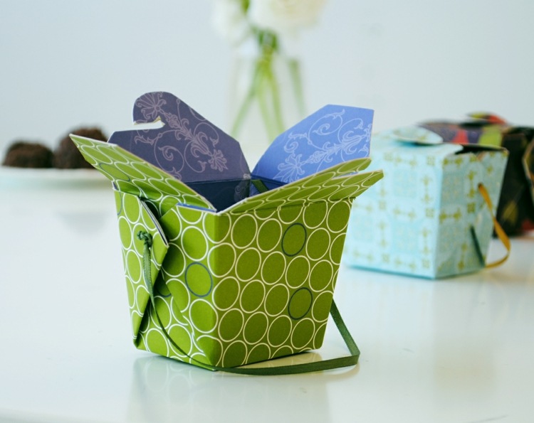 Fortune-kakor-gör-det-själv-låda-presentförpackning-grön-kartong-låda
