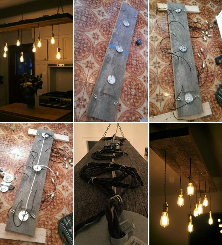glödlampa-lampa-instruktioner-trä-bräda-borrning-helt enkelt-svart-kabel