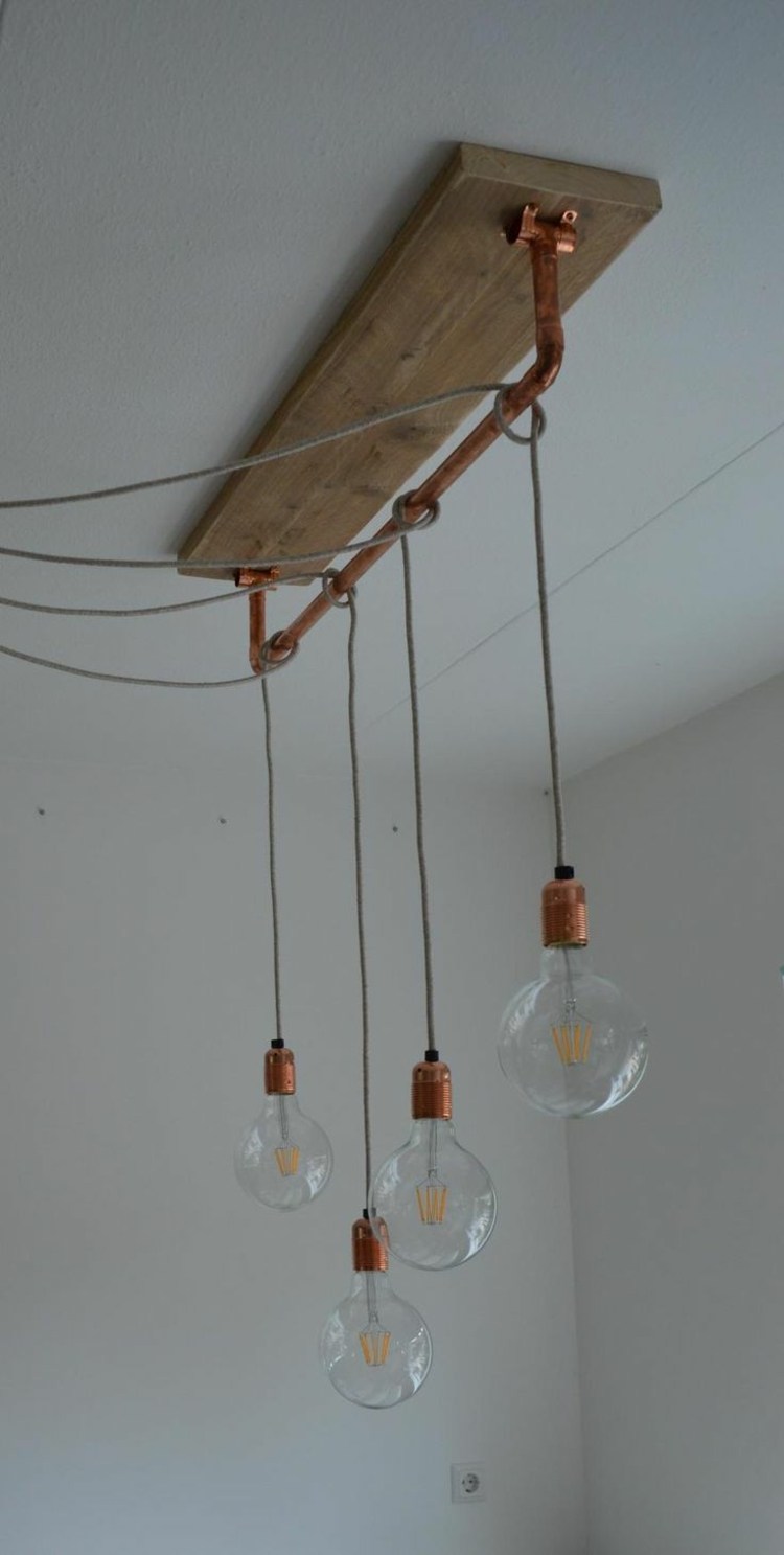 glödlampa-lampa-matbord-idé-industri-rör-koppar