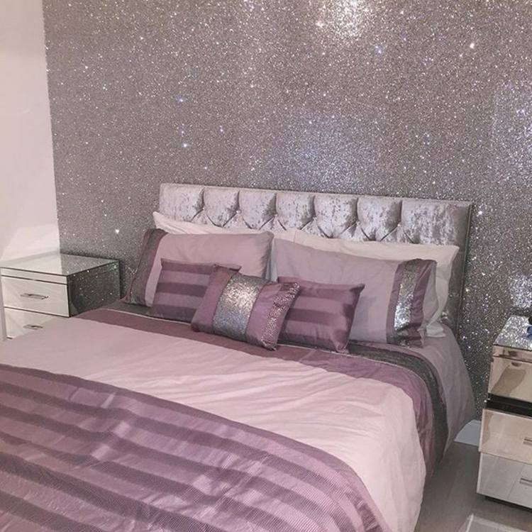 Ställ upp väggfärg med glitter sovrum i rosa