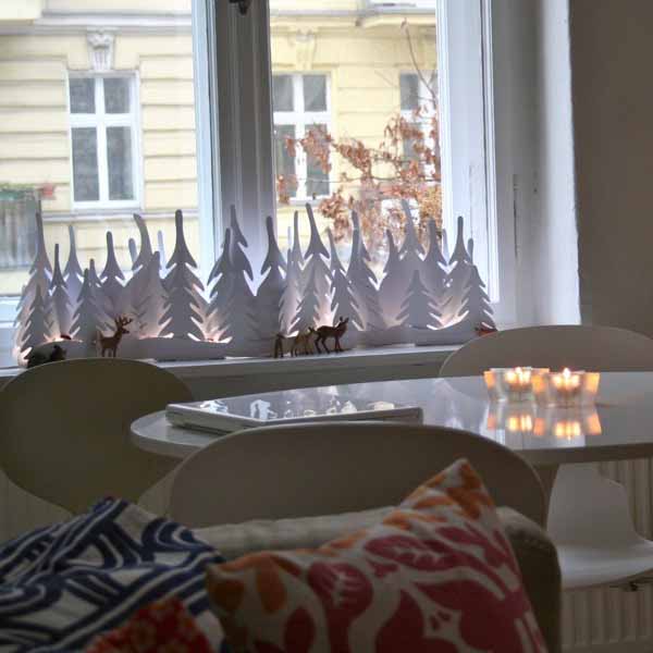 vit jul dekoration papper silhuett fönster dekoration
