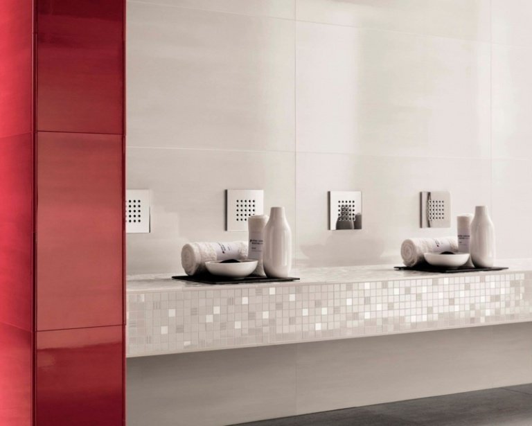 badrumsplattor vit grå röd modern atlas concorde design