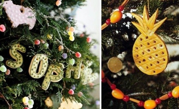 Ananas dekoration smycken julgran krans tinker kakor hängande