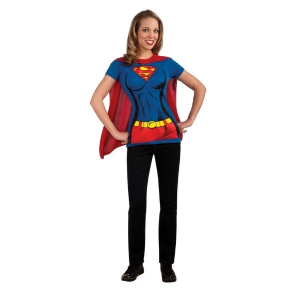 Billiga karnevalskostymer kvinnor t-shirt wonder woman superman