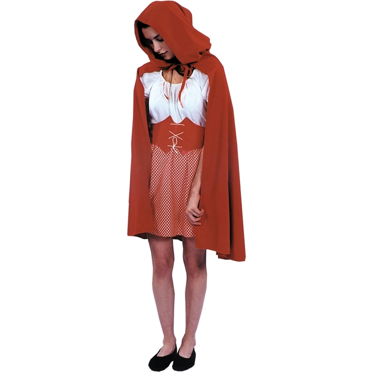 billiga-karneval-kostymer-liten röd huva-röd-dam-pläd-klänning