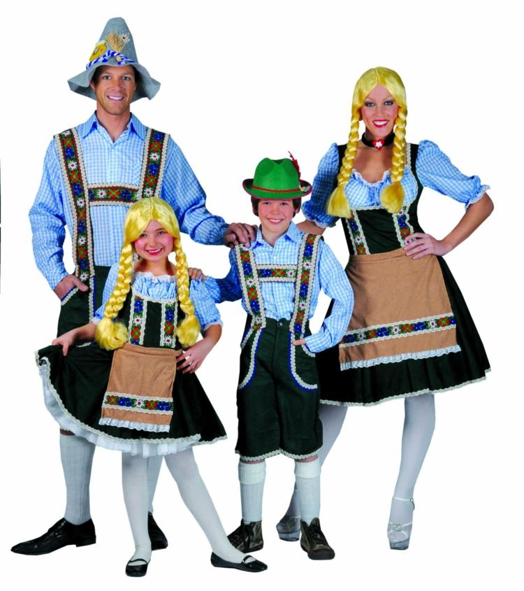billiga karnevalskostymer tyrolsk familjidé dirndl peruker oktoberfest