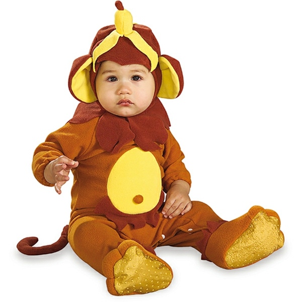 Barndräkter klädde upp baby apor plyscher