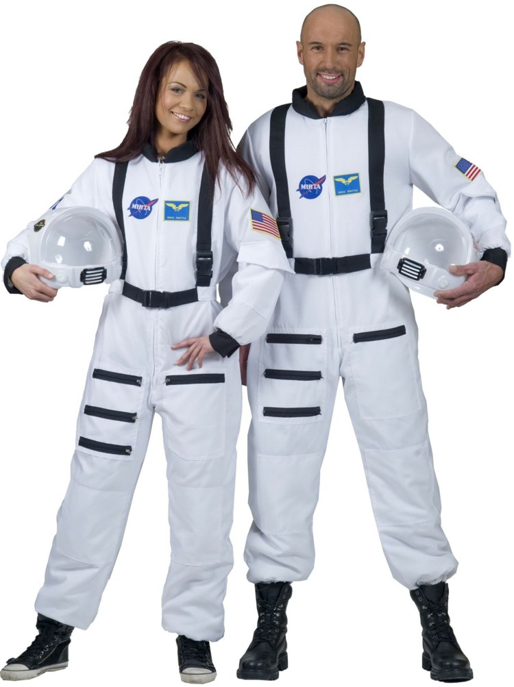 billiga karnevalskostymer astronaut-män-kvinnor-hjälmar-vit-kostym