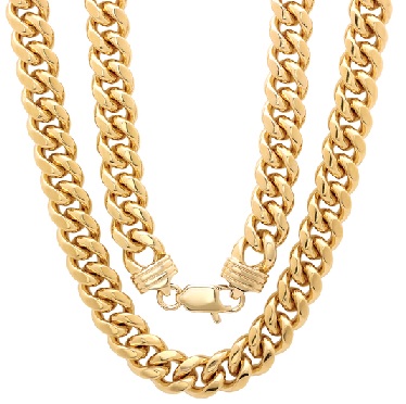 Sterling 14k Cuban Link Gold Chain for Men