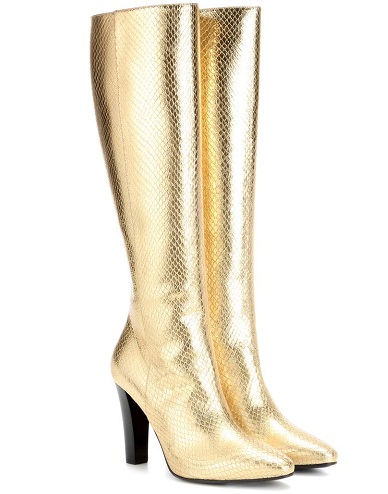Μεταλλικές χρυσές μπότες για γυναίκες