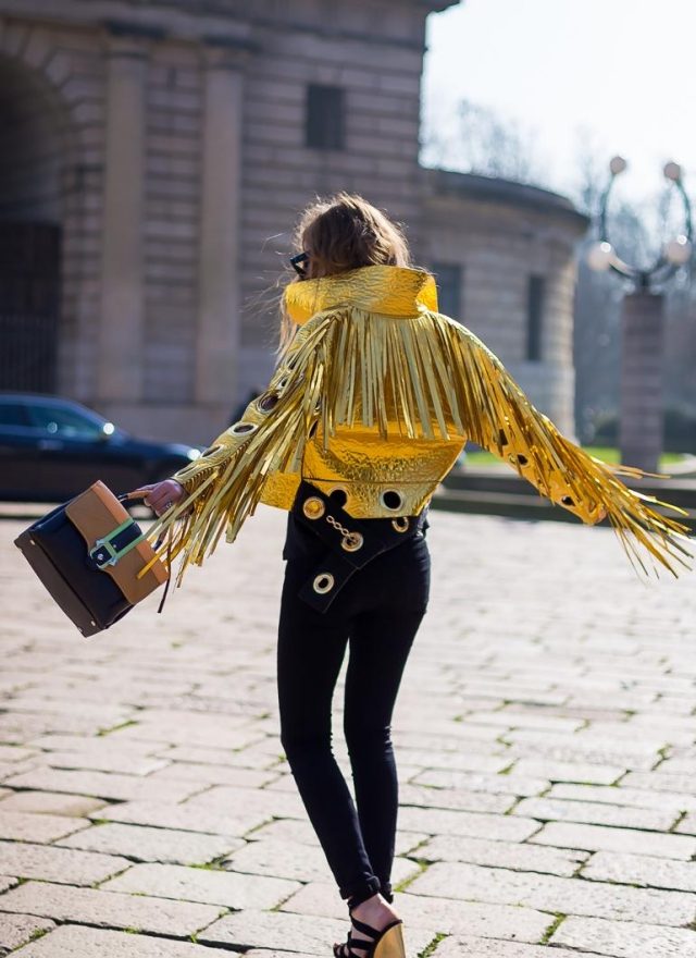 Chiara Ferragni jacka läder street fashion