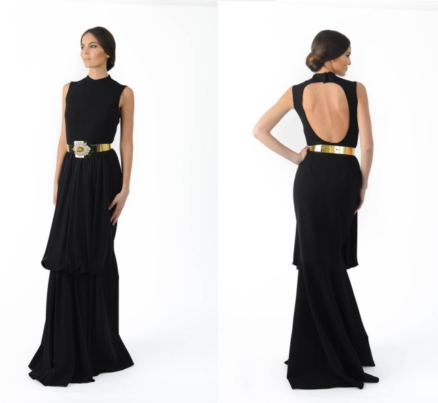svart-klänning-mode-kollektion-lång-bälte