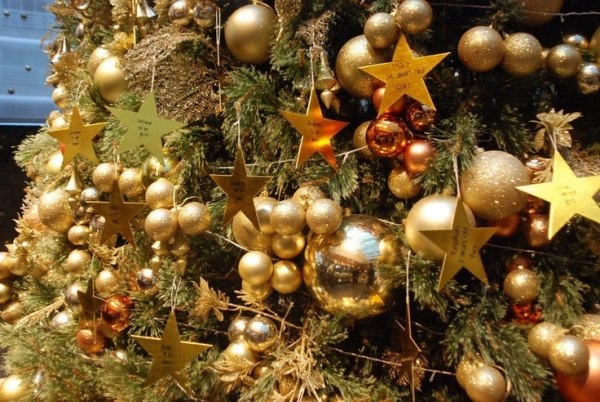 Tinker julgransdekorationer-kartong iriserande guldpappersstjärnbollar